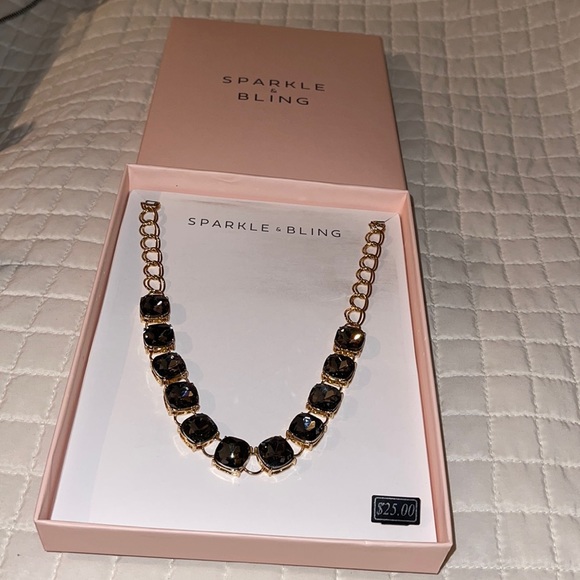 NIB- Sparkle & Bling Faux Lab Created Stone Necklace - Picture 2 of 5